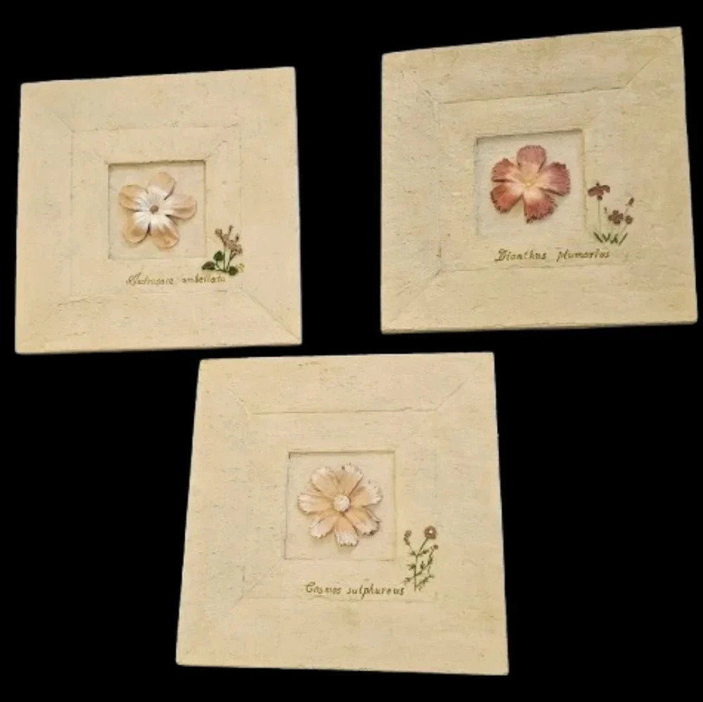 Resin Floral Hangings Set of 3